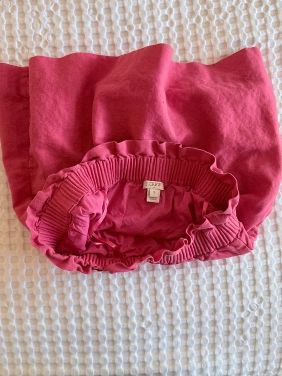 J. Crew Raspberry Pink Ruffled Elastic Waist Mini Skirt - Picture 4 of 7